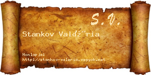 Stankov Valéria névjegykártya
